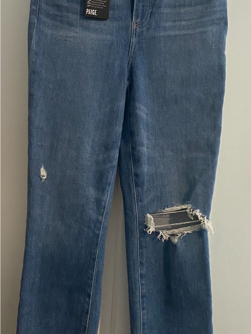 PAIGE Women's High-Rise Light Blue Denim Jeans - Picture 4 of 6